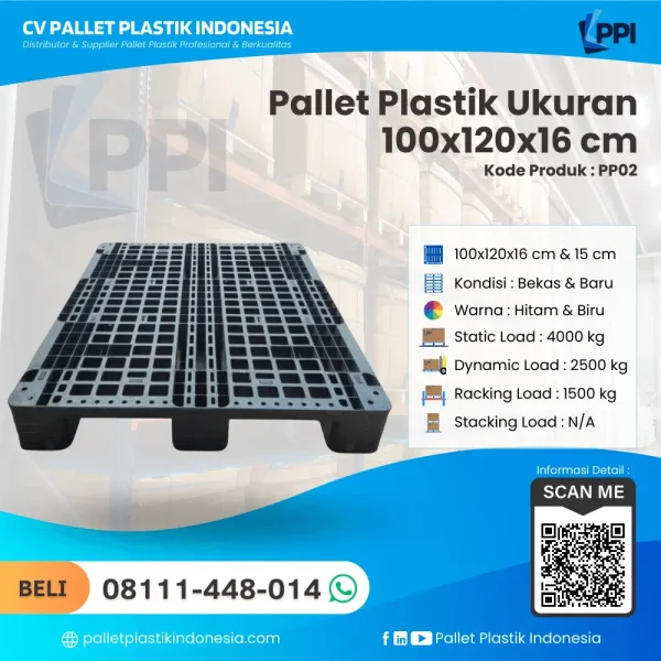 Pallet Plastik PP02 100x120x16 cm