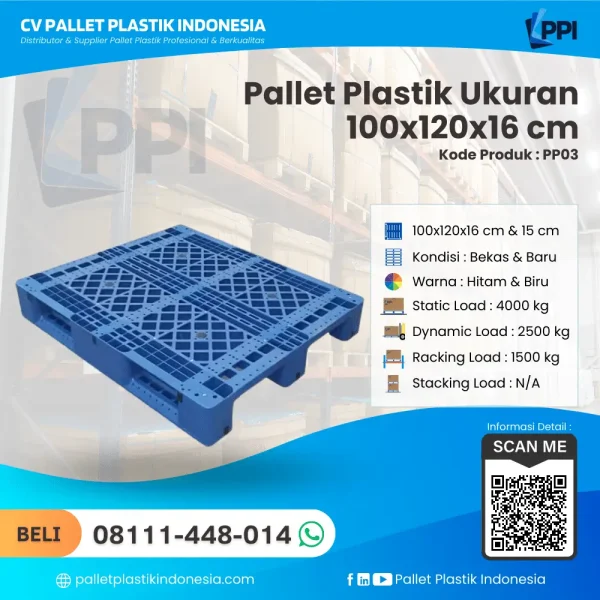 Pallet Plastik PP03 100x120x16 cm