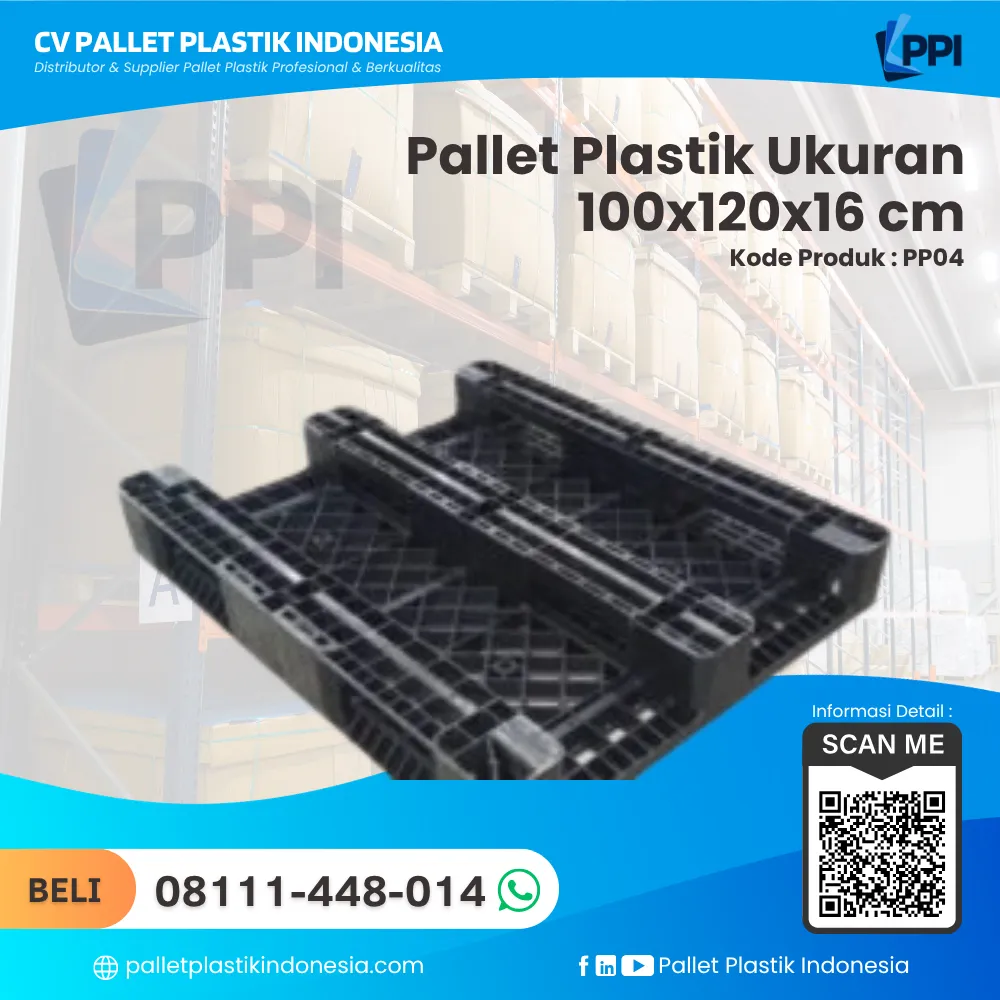 Pallet Plastik Bekas/Baru Ukuran 100x120x16 - PP04 - Gambar 2