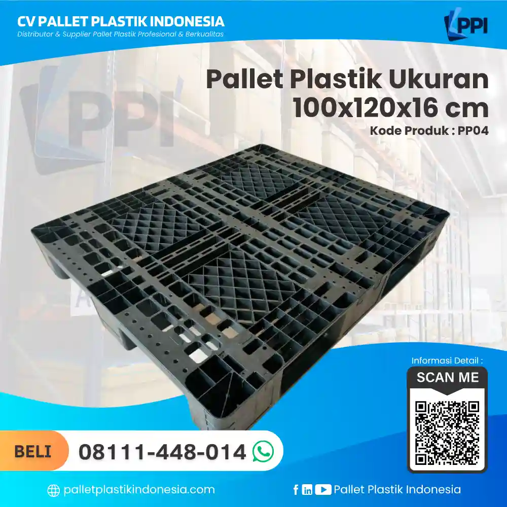 Pallet Plastik Bekas/Baru Ukuran 100x120x16 - PP04 - Gambar 3