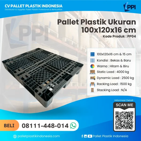 Pallet Plastik PP04 100x120x16 cm