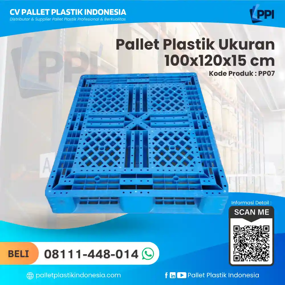Pallet Plastik Bekas/Baru Ukuran 100x120x15 - PP07 - Gambar 3