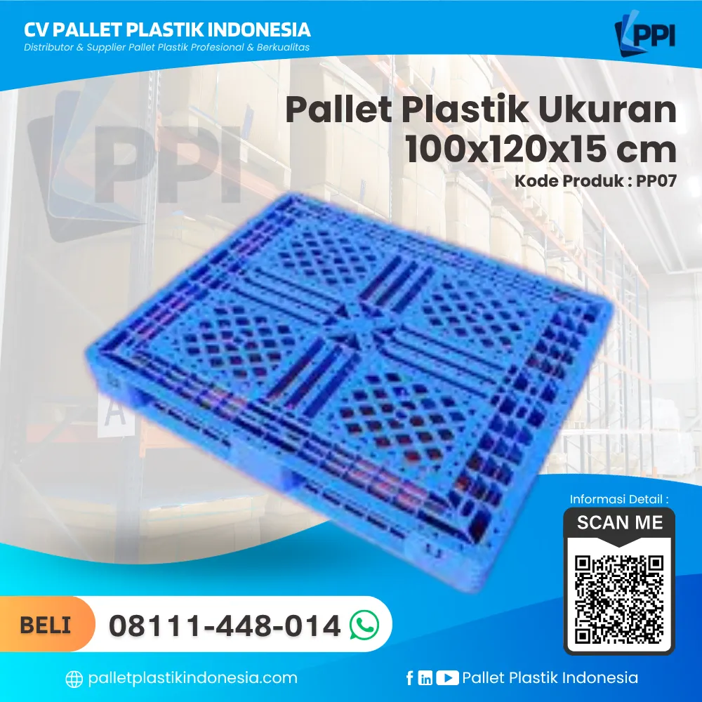 Pallet Plastik Bekas/Baru Ukuran 100x120x15 - PP07 - Gambar 4