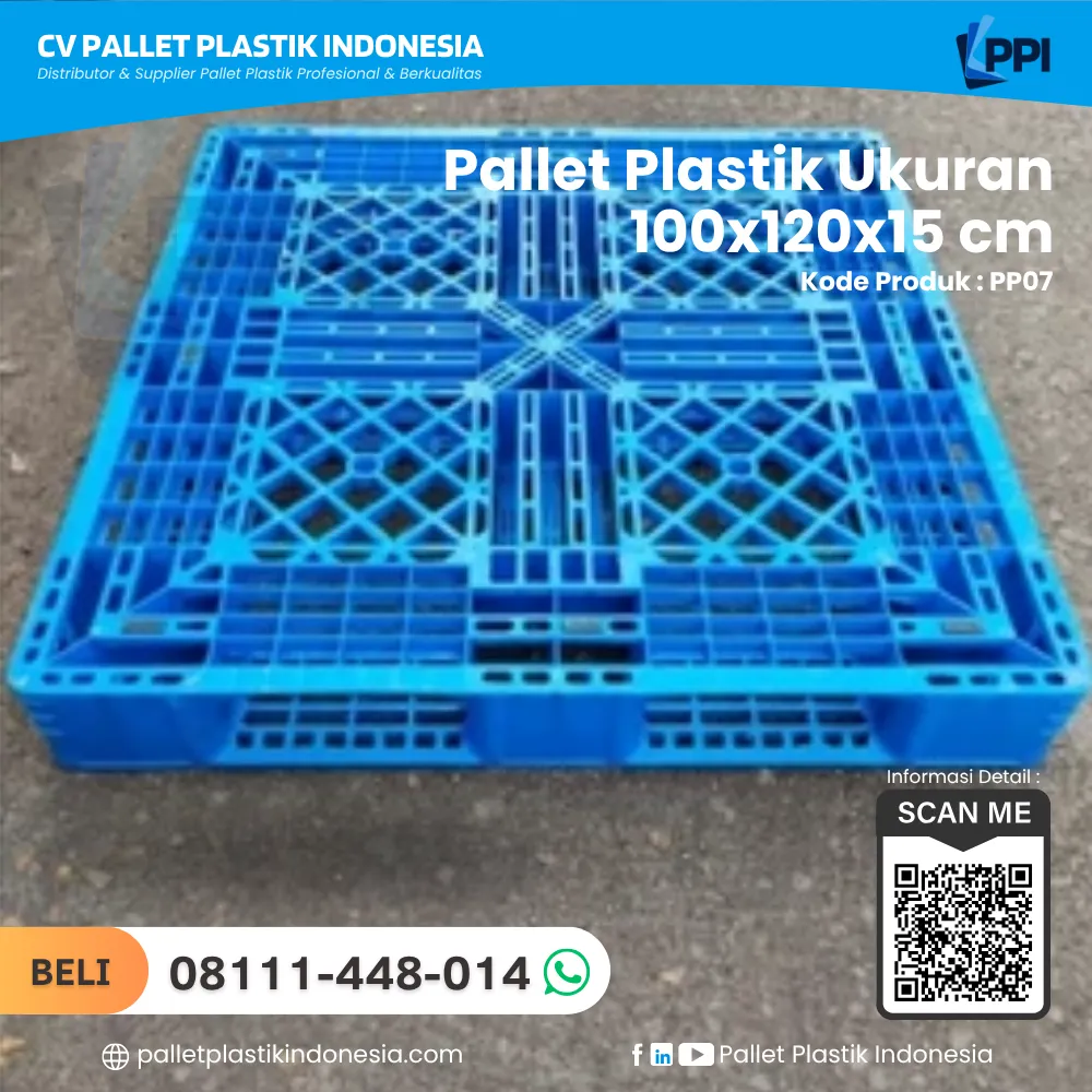 Pallet Plastik Bekas/Baru Ukuran 100x120x15 - PP07 - Gambar 2