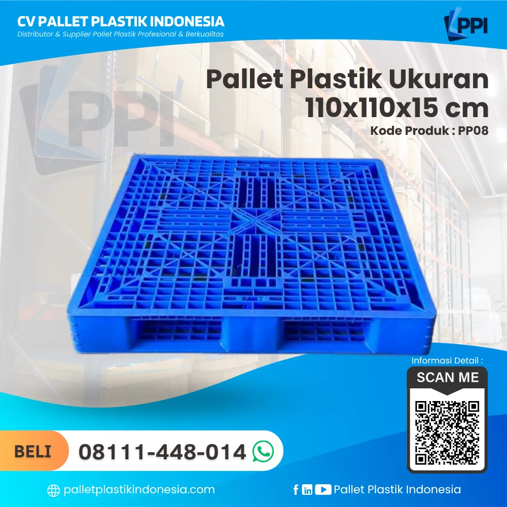 Pallet Plastik Bekas/Baru Ukuran 110x110x15 - PP08 - Gambar 2