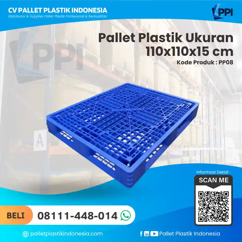 Pallet Plastik Bekas/Baru Ukuran 110x110x15 - PP08 - Gambar 3