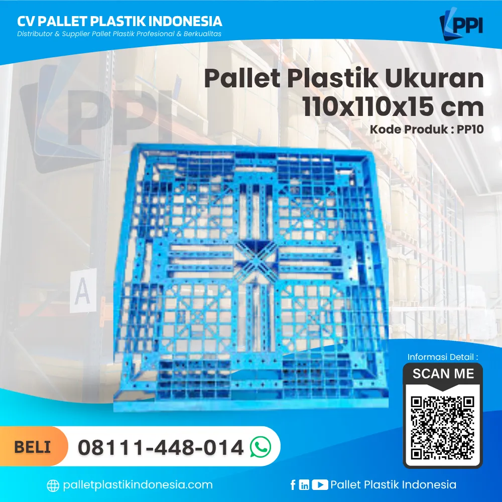 Pallet Plastik Bekas/Baru Ukuran 110x110x15 - PP10 - Gambar 2