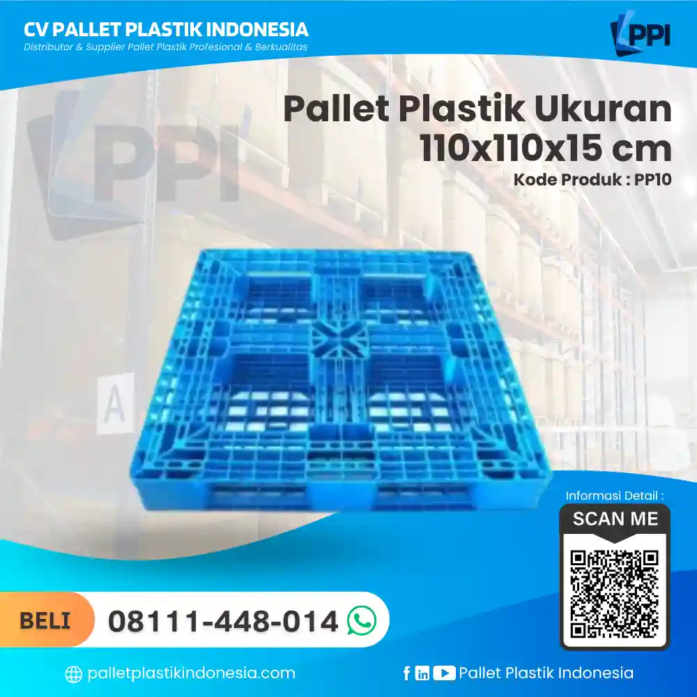 Pallet Plastik Bekas/Baru Ukuran 110x110x15 - PP10 - Gambar 3