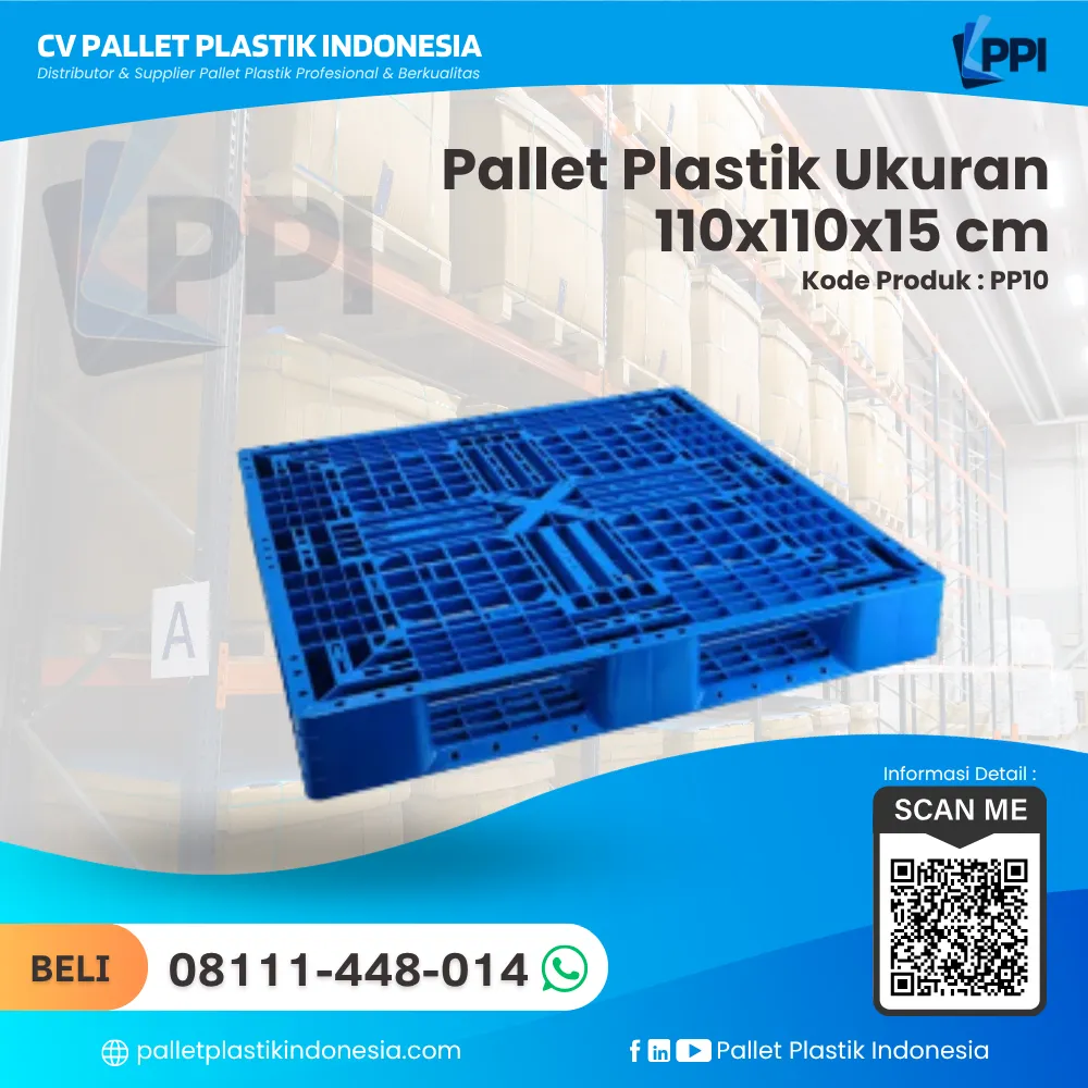 Pallet Plastik Bekas/Baru Ukuran 110x110x15 - PP10 - Gambar 4