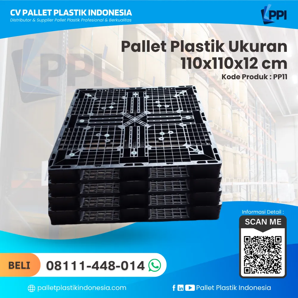 Pallet Plastik Bekas/Baru Ukuran 110x110x12 - PP11 - Gambar 3