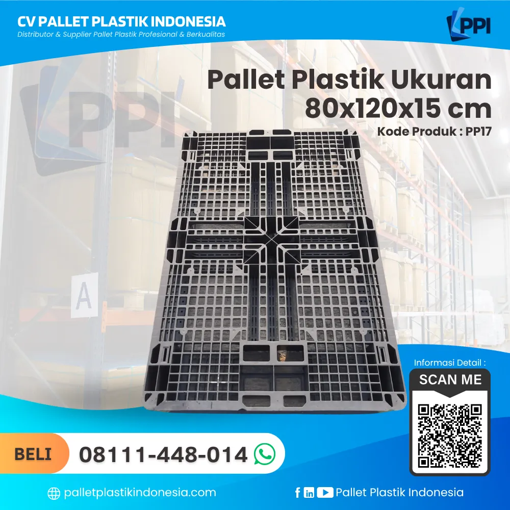 Pallet Plastik Bekas/Baru Ukuran 80x120x15 - PP17 - Gambar 2