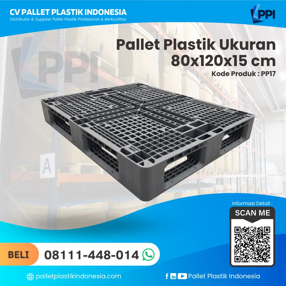 Pallet Plastik Bekas/Baru Ukuran 80x120x15 - PP17 - Gambar 3
