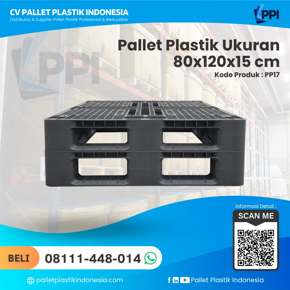 Pallet Plastik Bekas/Baru Ukuran 80x120x15 - PP17 - Gambar 4