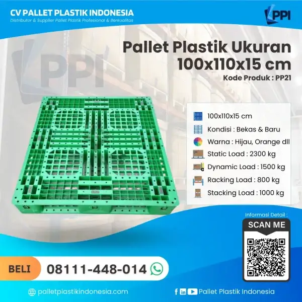 Pallet Plastik Bekas/Baru Ukuran 100x110x15 - PP21