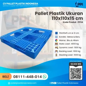 Pallet Plastik Bekas & Baru Ukuran 100x110x15 cm - PP24 - Gambar 2
