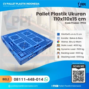 Pallet Plastik Bekas & Baru Ukuran 100x110x15 cm - PP24 - Gambar 3
