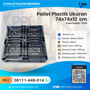 Pallet Plastik Bekas & Baru Ukuran 74x74x12 - PP36