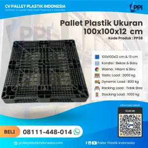 Pallet Plastik Bekas & Baru Ukuran 100x100x12 - PP38