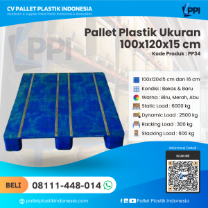 Pallet Plastik Bekas & Baru 100x120x15 [PP34]