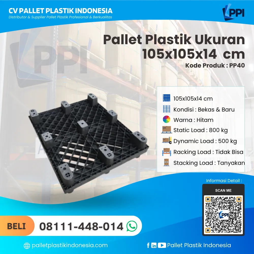 Pallet Plastik Bekas & Baru Ukuran 105x105x14 - PP40 - Gambar 4