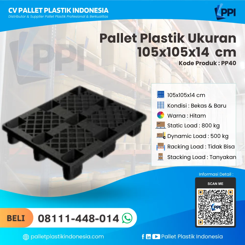 Pallet Plastik Bekas & Baru Ukuran 105x105x14 - PP40 - Gambar 5