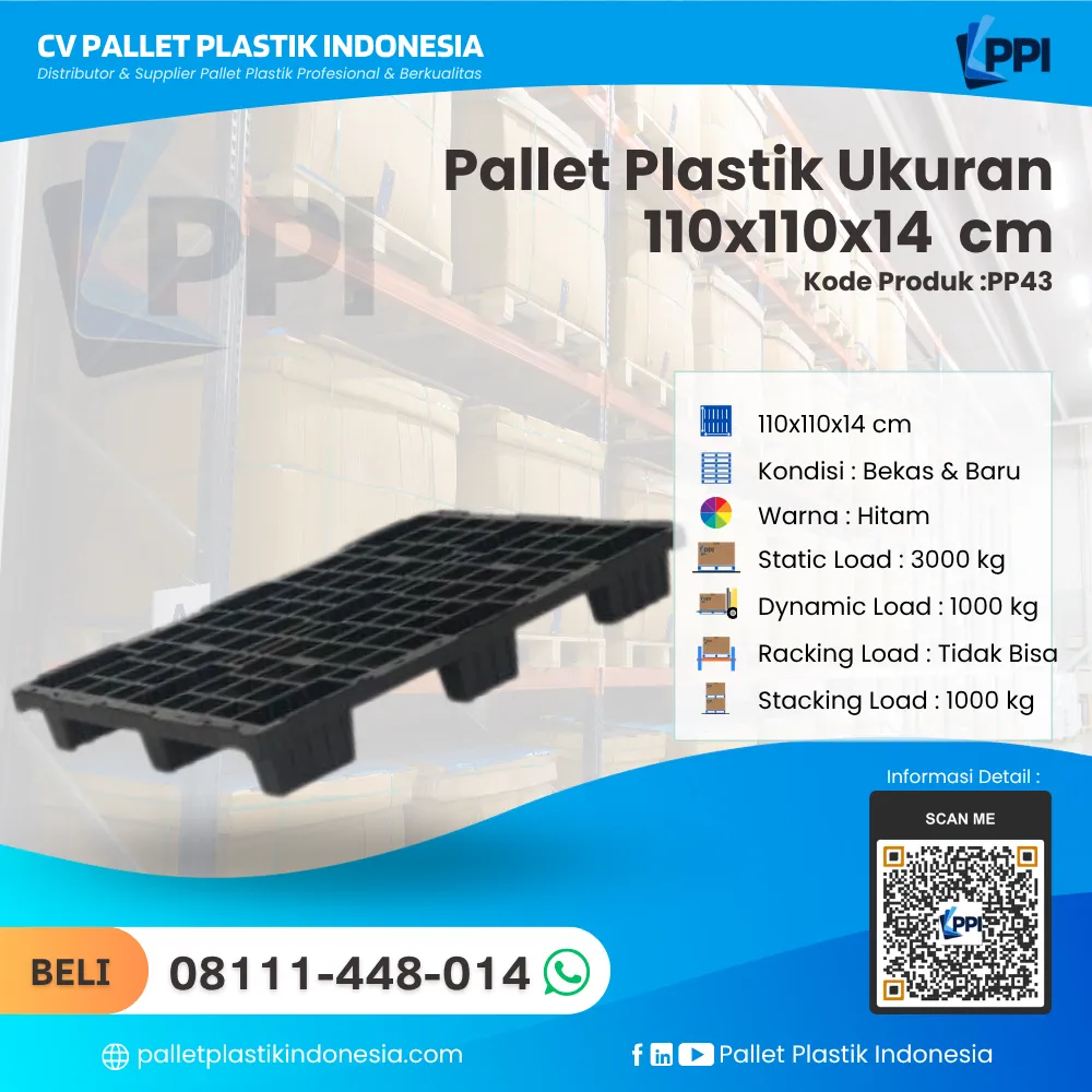 Pallet Plastik Bekas & Baru Ukuran 110x110x14 - PP43 - Gambar 5