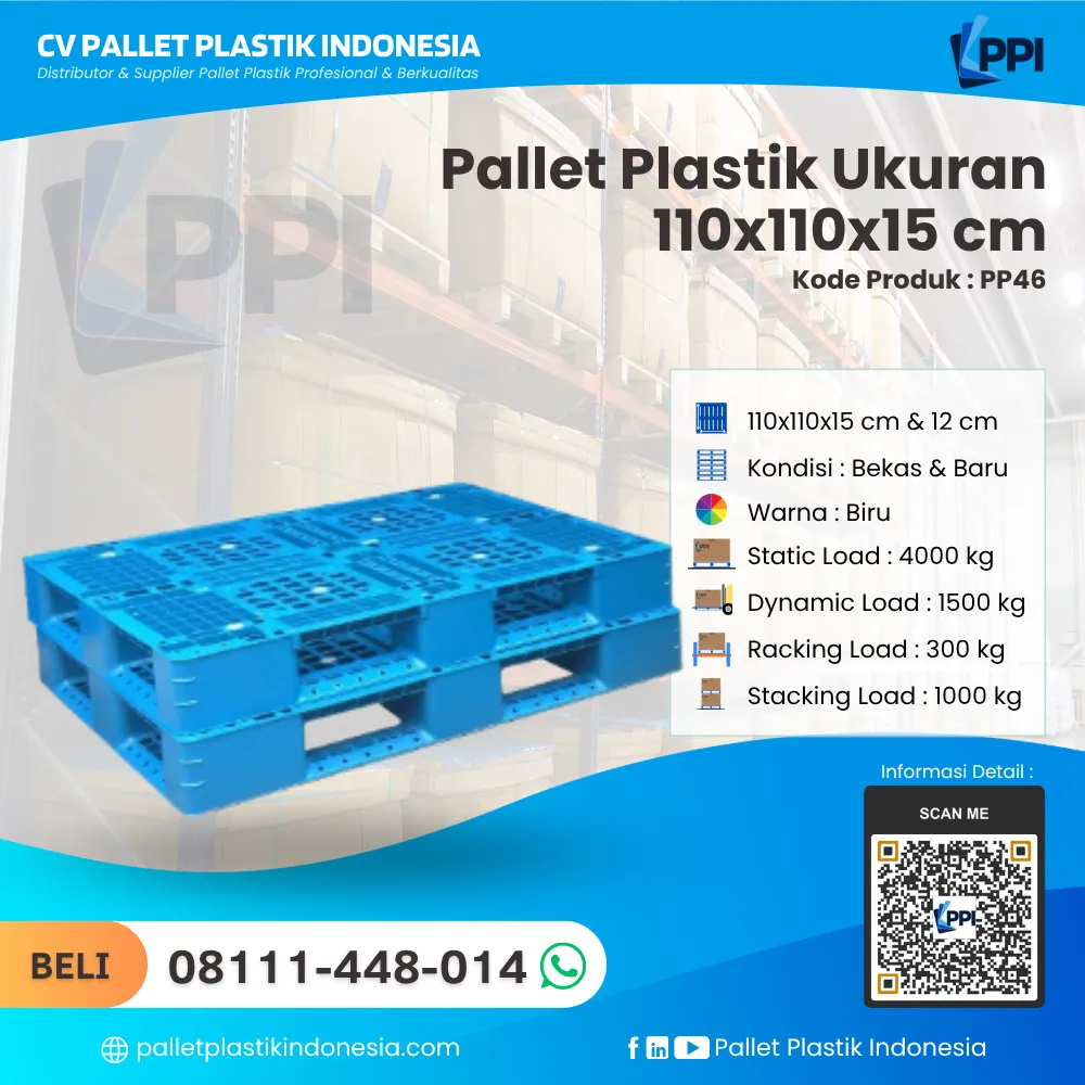 Pallet Plastik Bekas & Baru Ukuran 110x110x15 - PP46 - Gambar 5