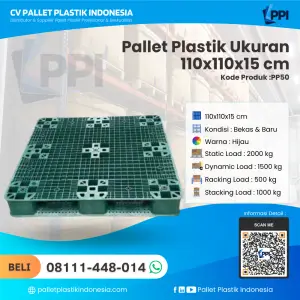 Pallet Plastik Bekas & Baru Ukuran 110x110x15 - PP50