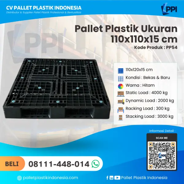 Pallet Plastik Bekas & Baru 110x110x15 [PP54]