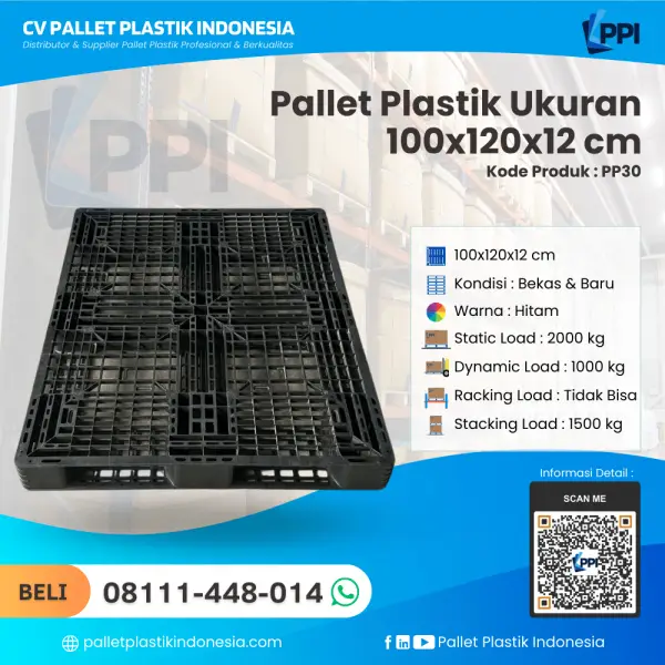 Pallet Plastik Bekas & Baru 100x120x12 [PP30]