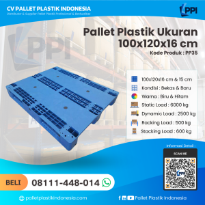 Pallet Plastik Bekas & Baru Ukuran 100x120x16 - PP35