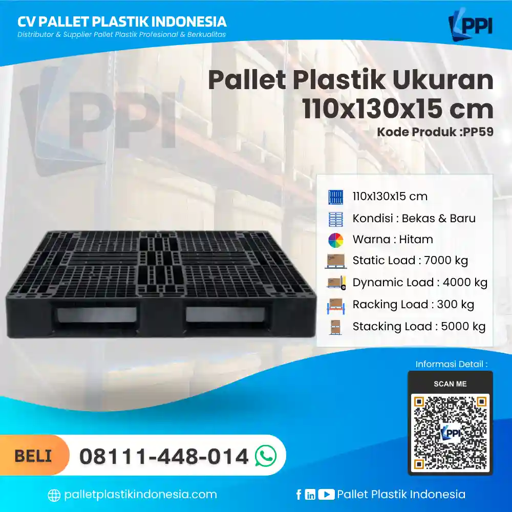 Pallet Plastik Bekas & Baru Ukuran 110x130x15 - PP59 - Gambar 2