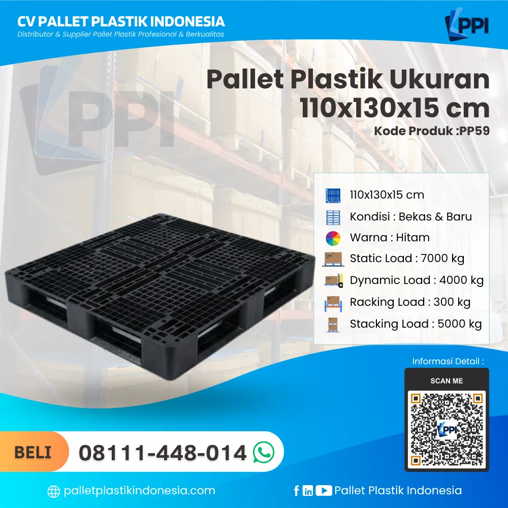 Pallet Plastik Bekas & Baru Ukuran 110x130x15 - PP59 - Gambar 3
