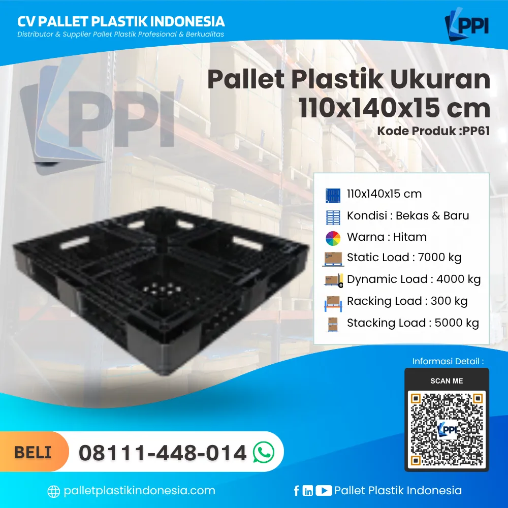 Pallet Plastik Bekas & Baru Ukuran 110x140x15 - PP61 - Gambar 4