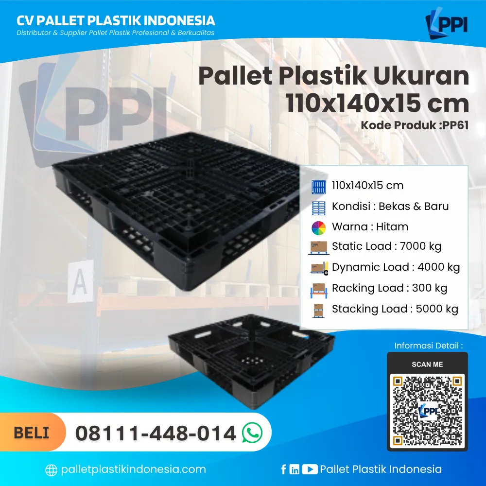 Pallet Plastik Bekas & Baru Ukuran 110x140x15 - PP61 - Gambar 5