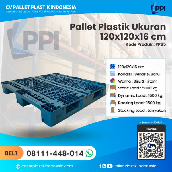 Pallet Plastik Bekas & Baru 120x120x16 [PP65]