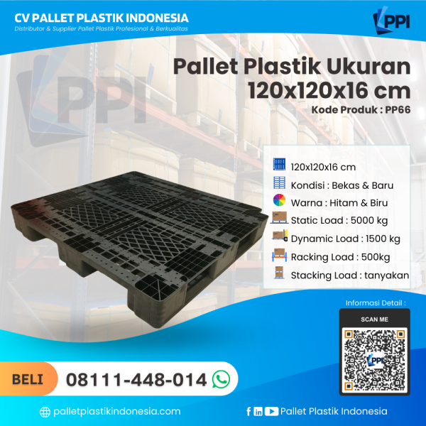 Pallet Plastik Bekas & Baru 120x120x16 [PP66]