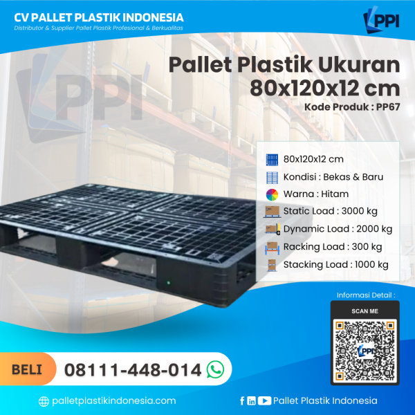 Pallet Plastik Bekas & Baru 80x120x12 [PP67]