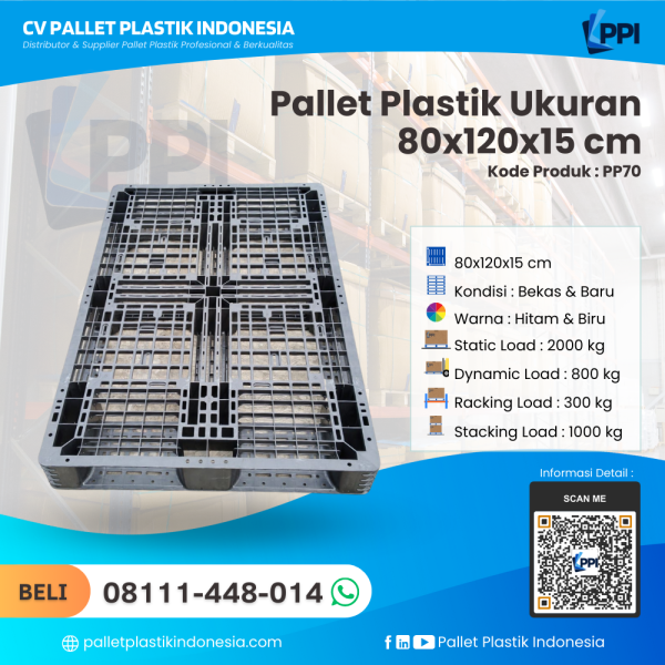 Pallet Plastik Bekas & Baru 80x120x15 [PP70]