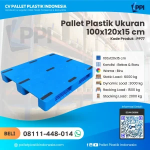 Pallet Plastik Bekas/Baru Ukuran 120x100x15 - PP77