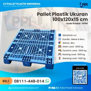Pallet Plastik Bekas/Baru Ukuran 100x120x15 - PP80