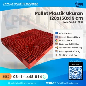 Pallet Plastik Bekas/Baru Ukuran 120x150x15 - PP82